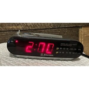Emerson AM/FM Digital LED Alarm Clock Radio CK5029-LARGE NUMBERS Tested